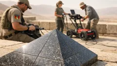 Menkaure-Pyramide: Messungen deuten auf zwei Hohlräume hinter glatter Granitfläche hin