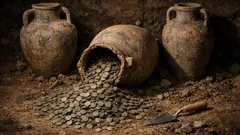 40.000 römische Münzen in Keramikkrügen entdeckt: der Fund, der nach Sparplan aussieht