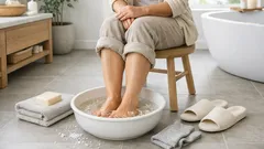 Fußgeruch loswerden: Füße richtig waschen mit neutraler Seife und Salzbad