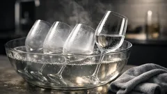 Milchige Gläser wieder klar bekommen: Essig-Trick gegen Kalk in 30 Minuten